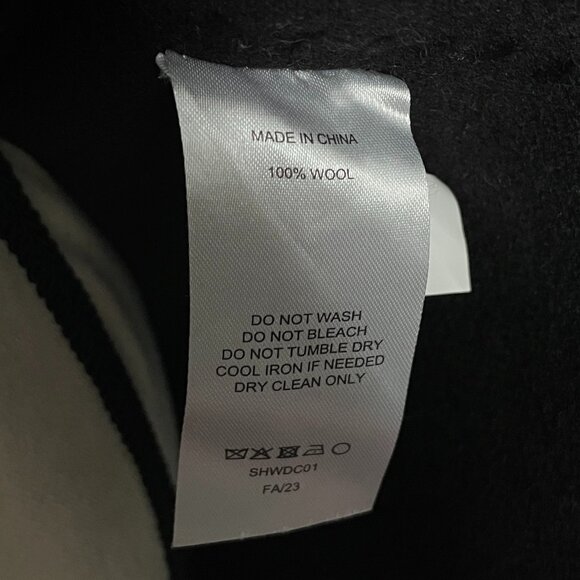 NEW Quince Double Faced Merino Wool Scarf Coat S Black - Picture 15 of 16